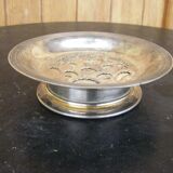 Coquillor style butter dish in silver metal