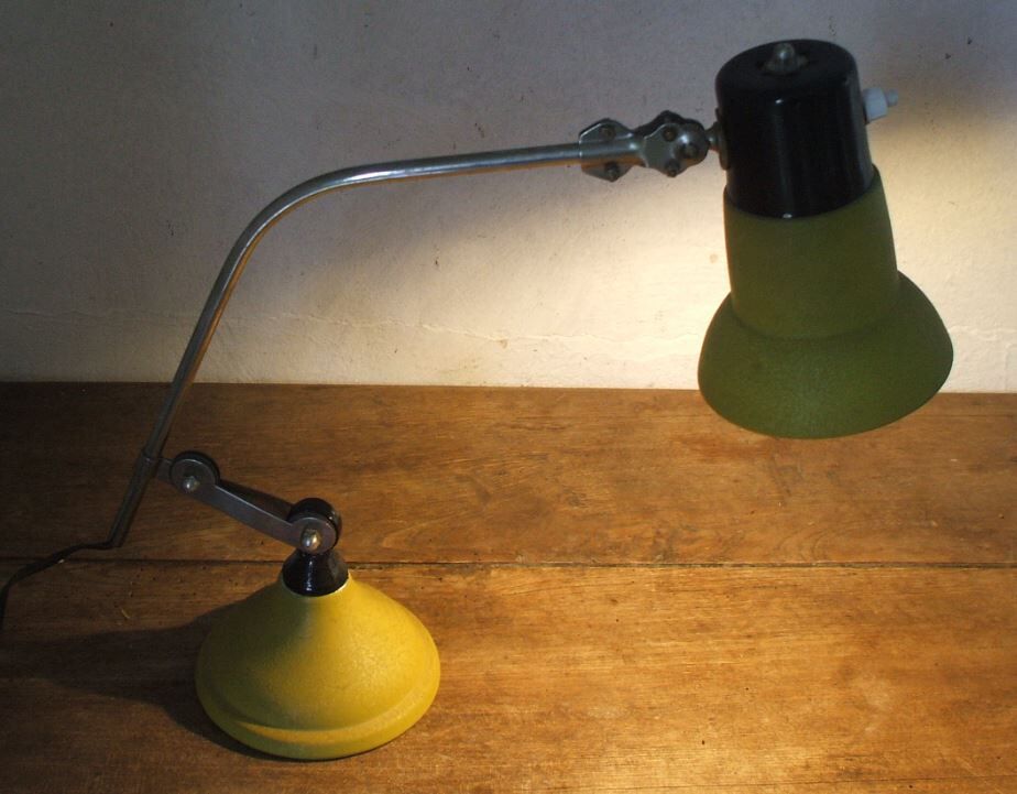 Articulated desk lamp yellow workshop 50/60 years