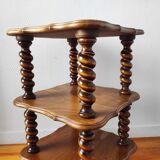 Table d'appoint, chevet en bois tourné