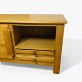 Rare enfilade in solid oak designed by Robert Guillerme & Jacques.