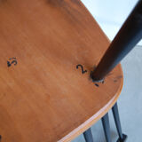 Suite of 5 Belgian vintage chairs with bars