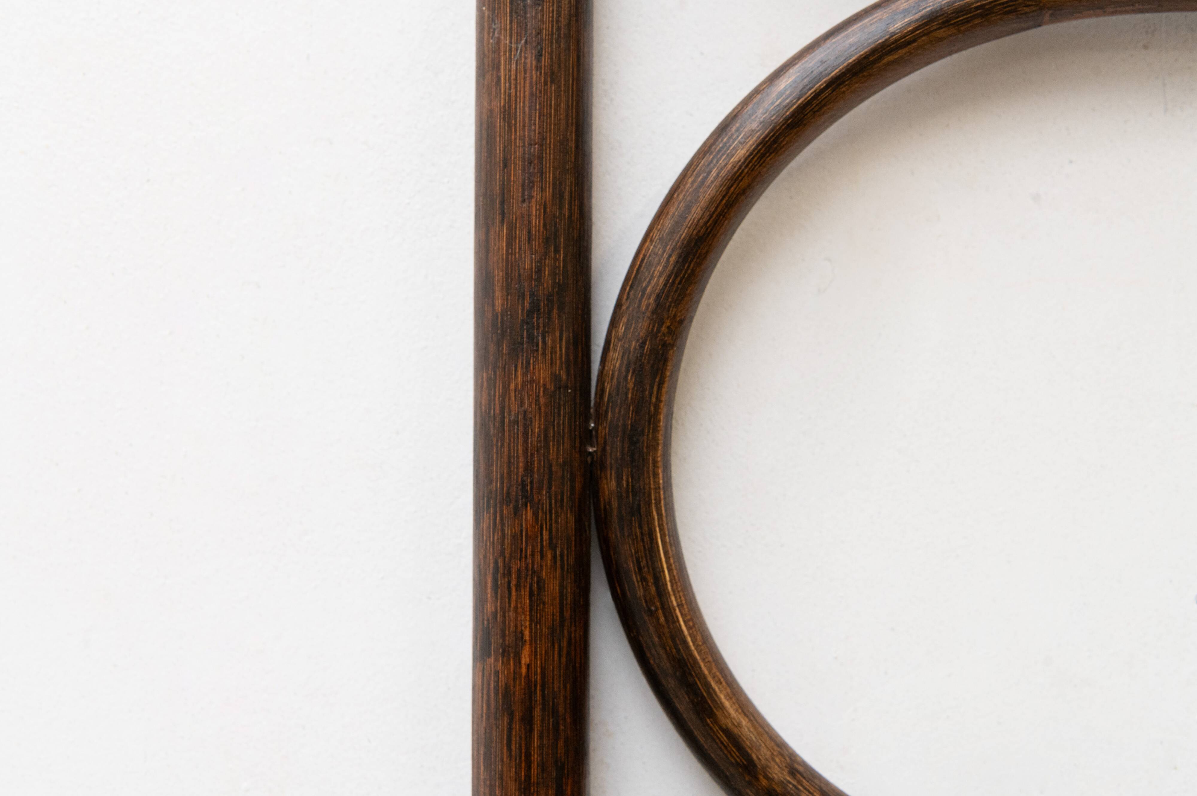 Set of two vintage coat racks in bamboo and rattan