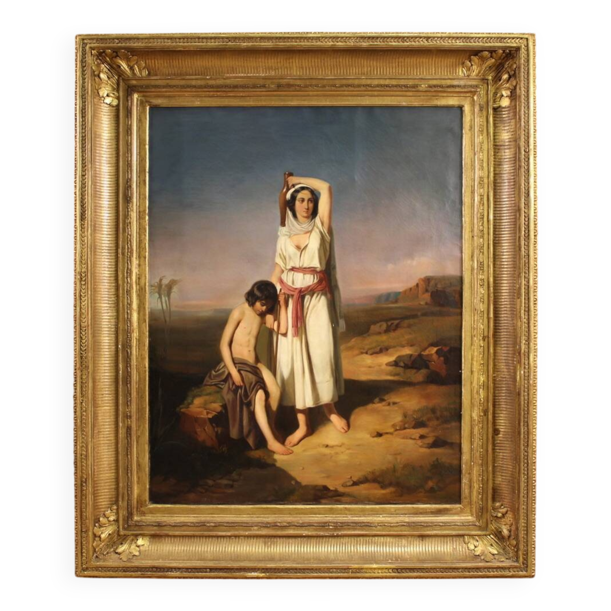 Great 19th century French painting, Hagar and Ishmael