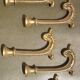 Pairs of 2 old hooks for brass tiebacks