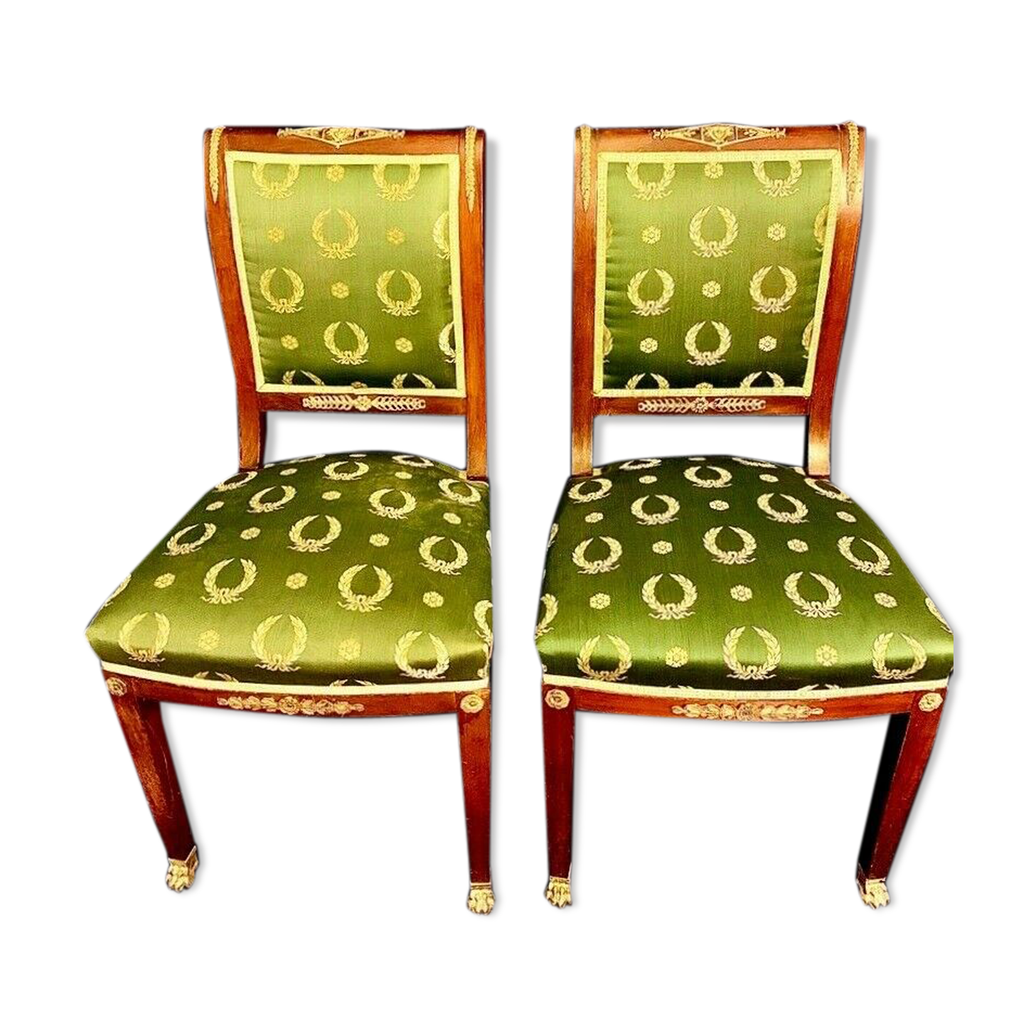 Paire de chaises Empire en acajou
