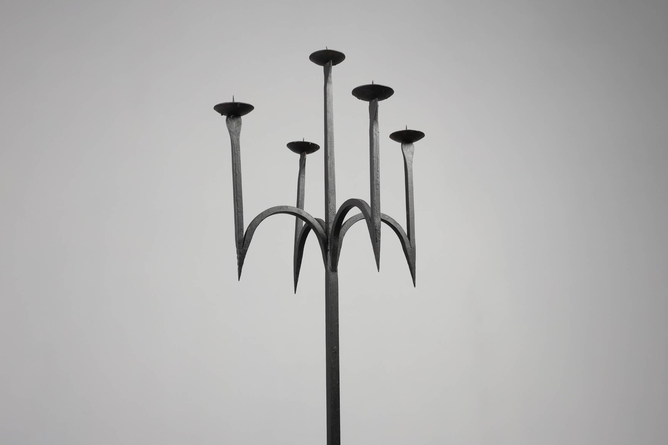 Neo‑Gothic Wrought‑Iron Candelabrum, France 19th Century
