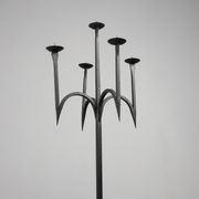 Candelabre en fer forgé néo-gothique, France, 19e siècle