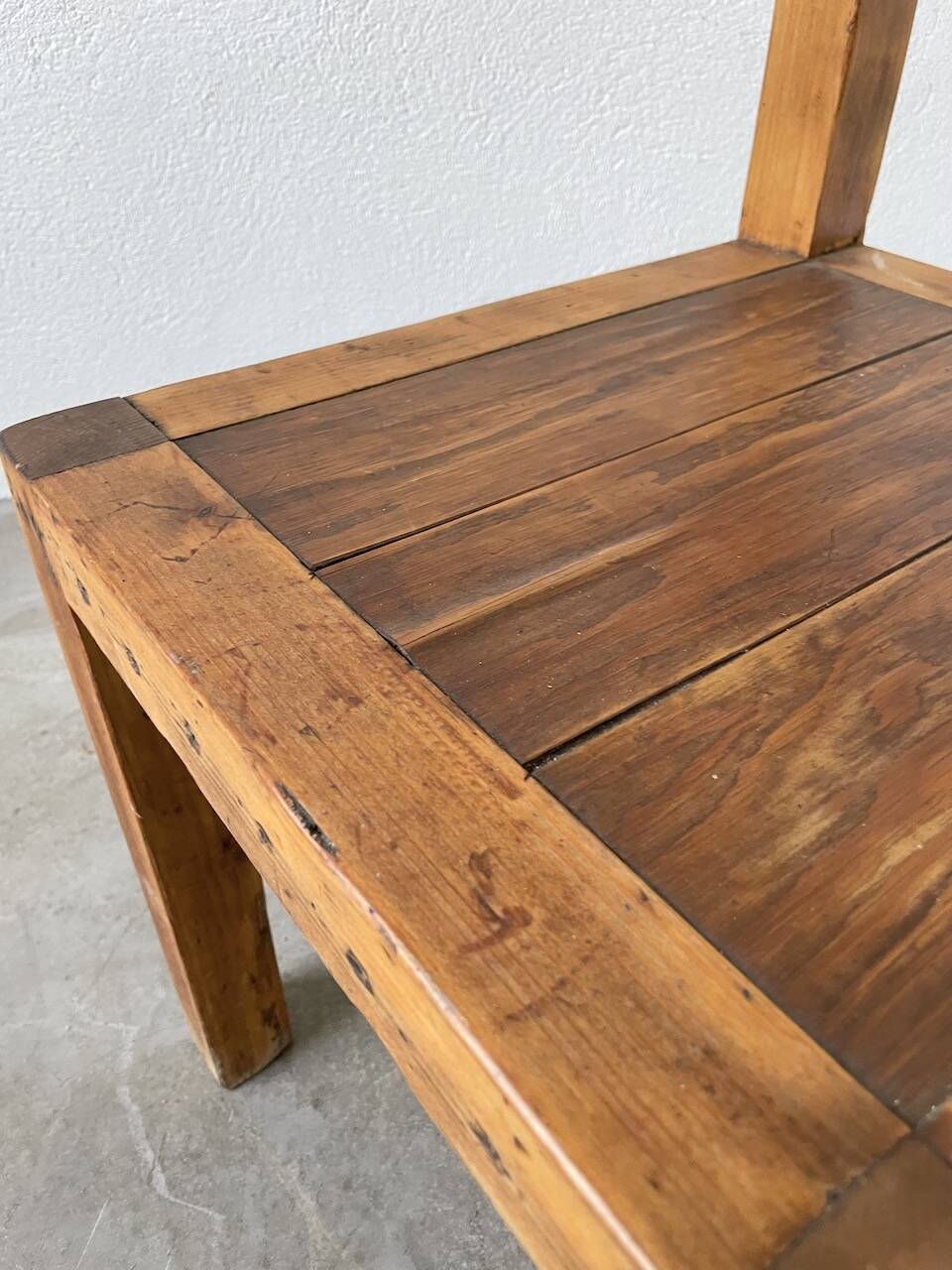 Brutalist pine chair