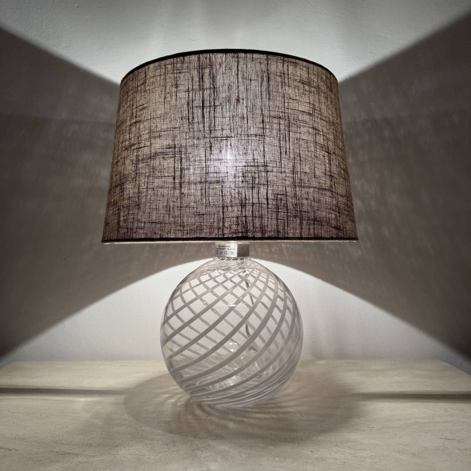 Mid-century design Holmegaard Swirl lamp , 1970s Denmark