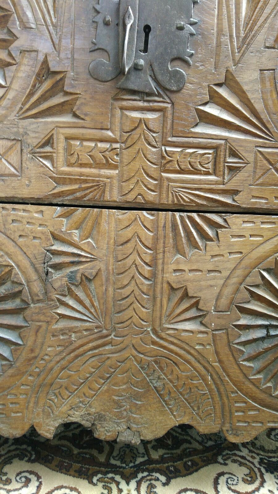 18th Century Louis XIII carved oak chest, Louis XIV