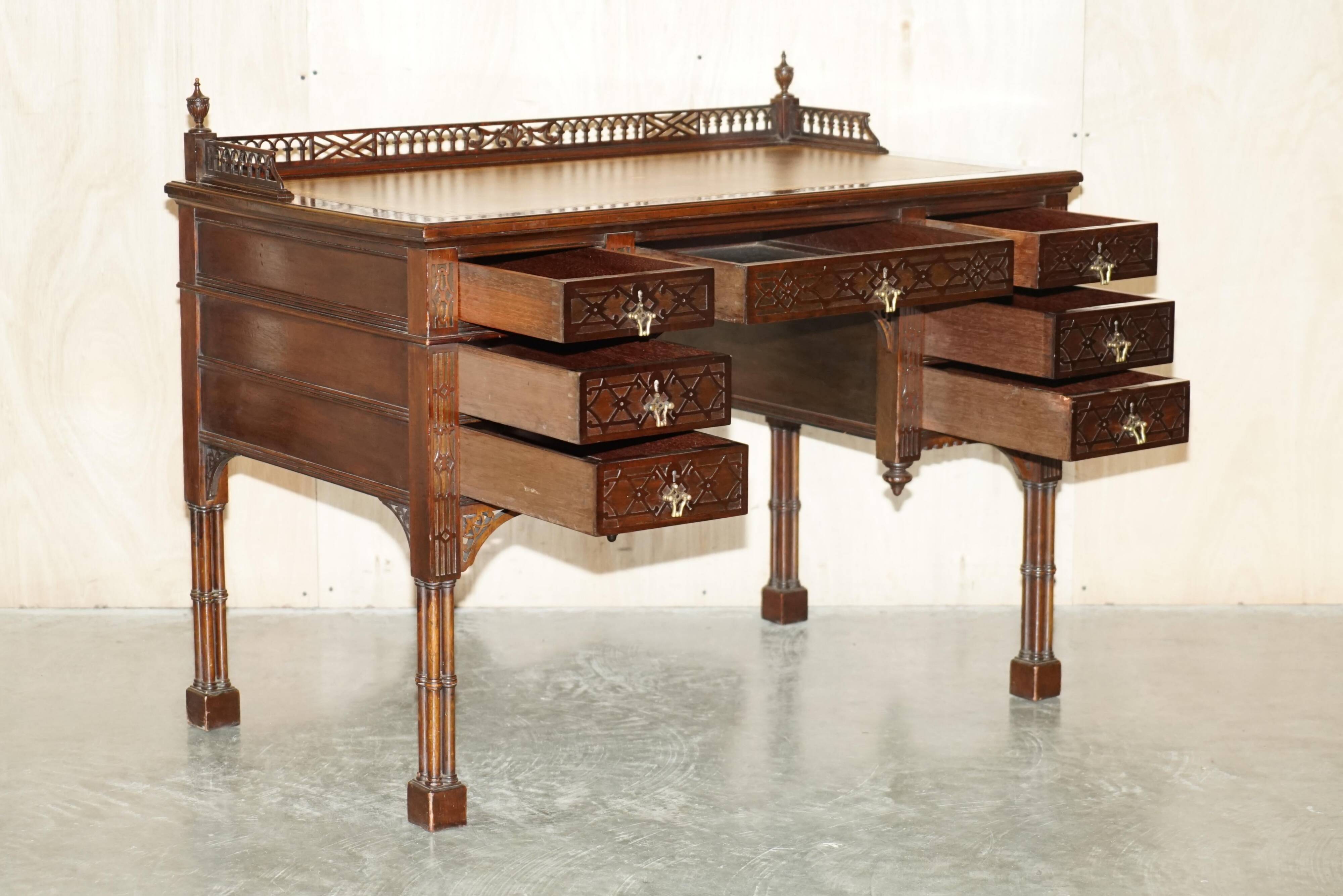Chinese Chippendale bureau restored by Edward & Roberts