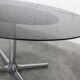 Roche Bobois oval table 1970 smoked glass chrome legs 152x117 cm