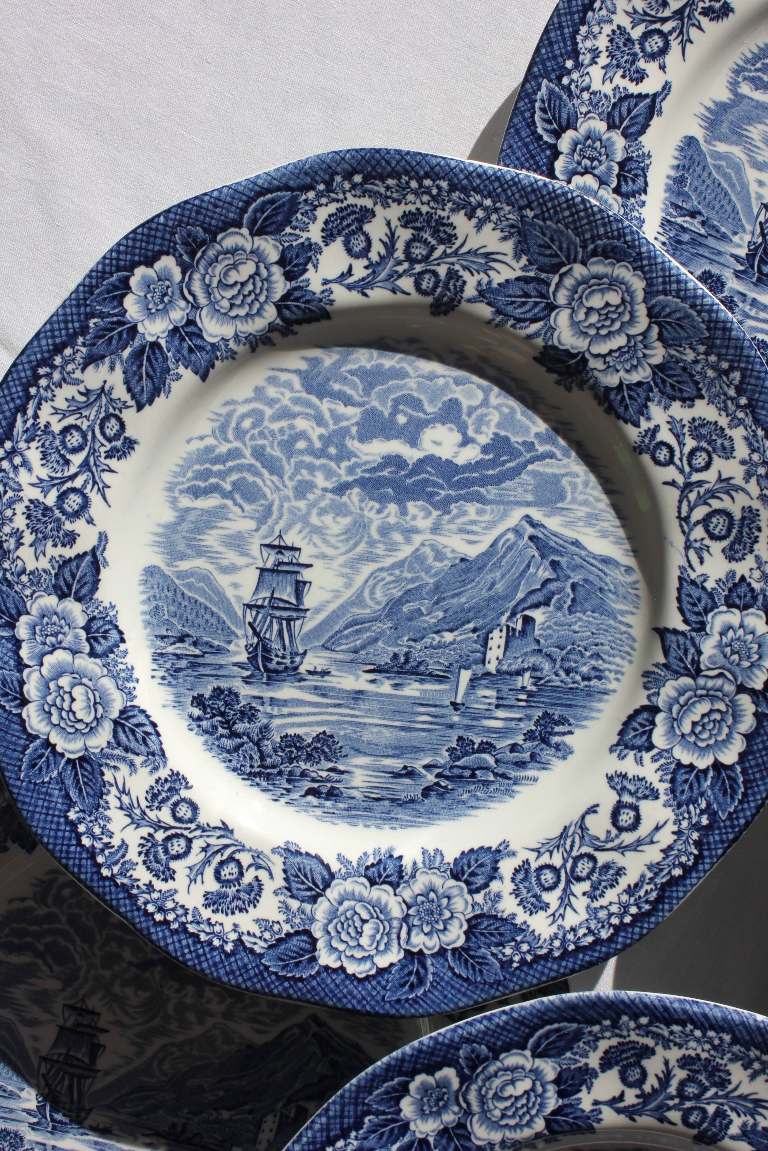 6 flat plates "lochs of scotland" wedgwood