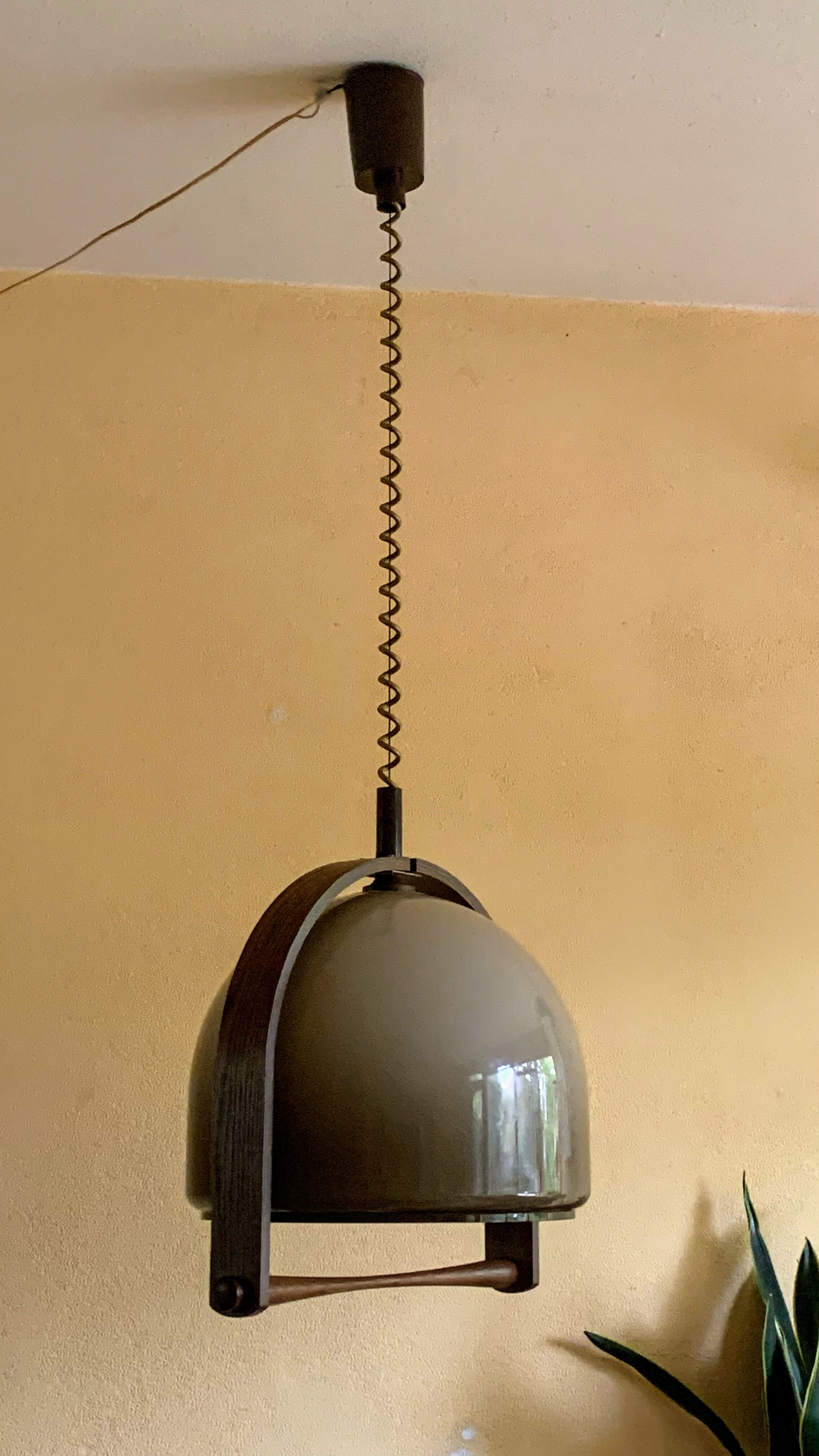 Temde Leuchten pendant lamp lucid and vintage teak