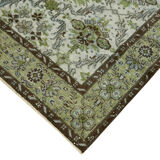 Handmade contemporary anatolian 1970s 163 cm x 306 cm green carpet