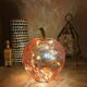 Lampe pomme en verre blanc, orange & rouge – vintage