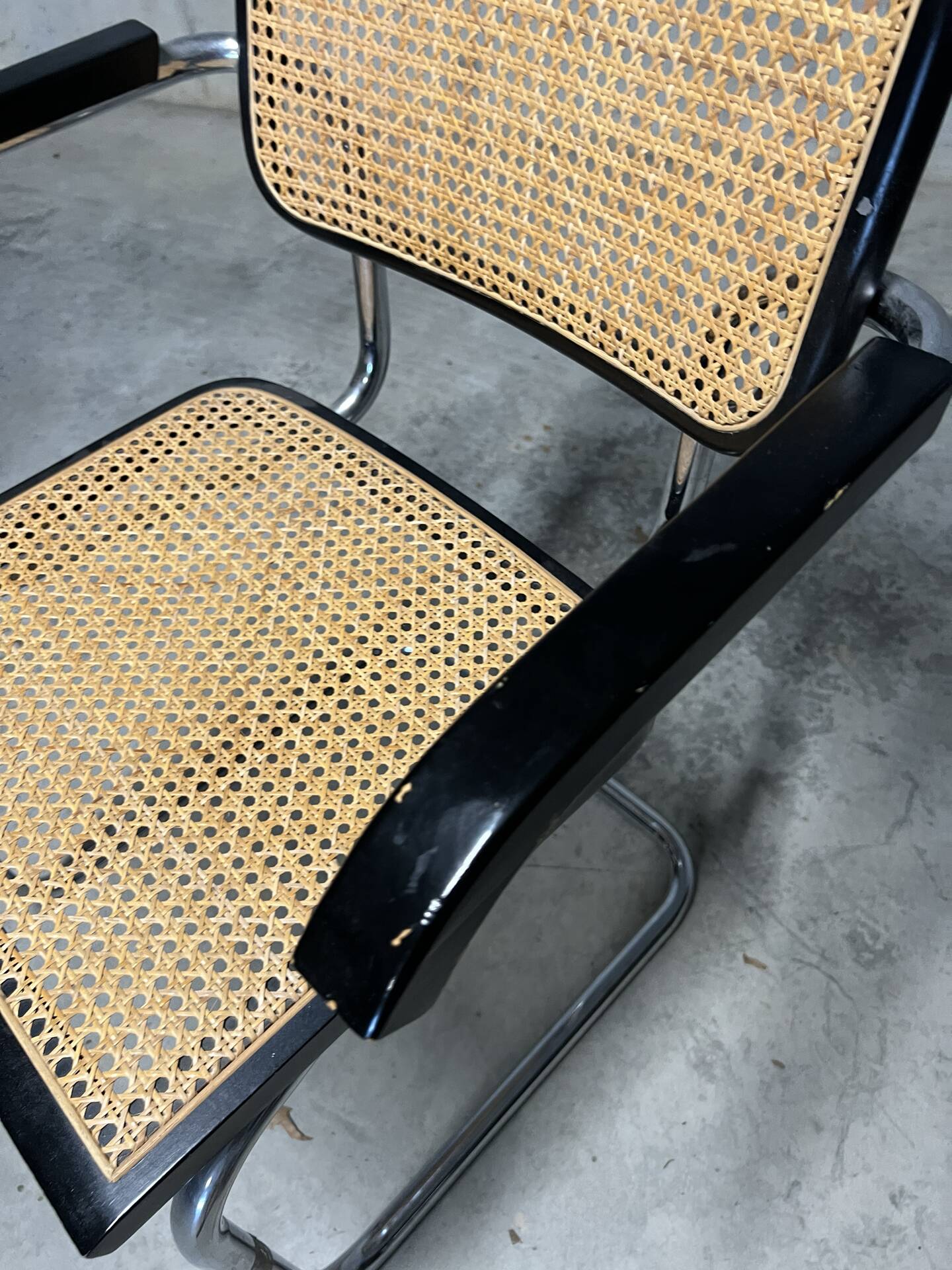 Black Cesca B64 chair by Marcel Breuer from the 1970s