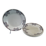 4 earthenware dinner plates OKAN model from Longchamp TERRE DE FER