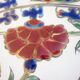 Enamelled plate Keramik decoration of ibiscus, cloisonné enamels, thick, Rhodes Greece