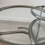 Morex coffee table attributed to Milo Baughman, 1970s, 3 trays.