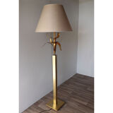 Lampadaire vintage en métal doré 1970