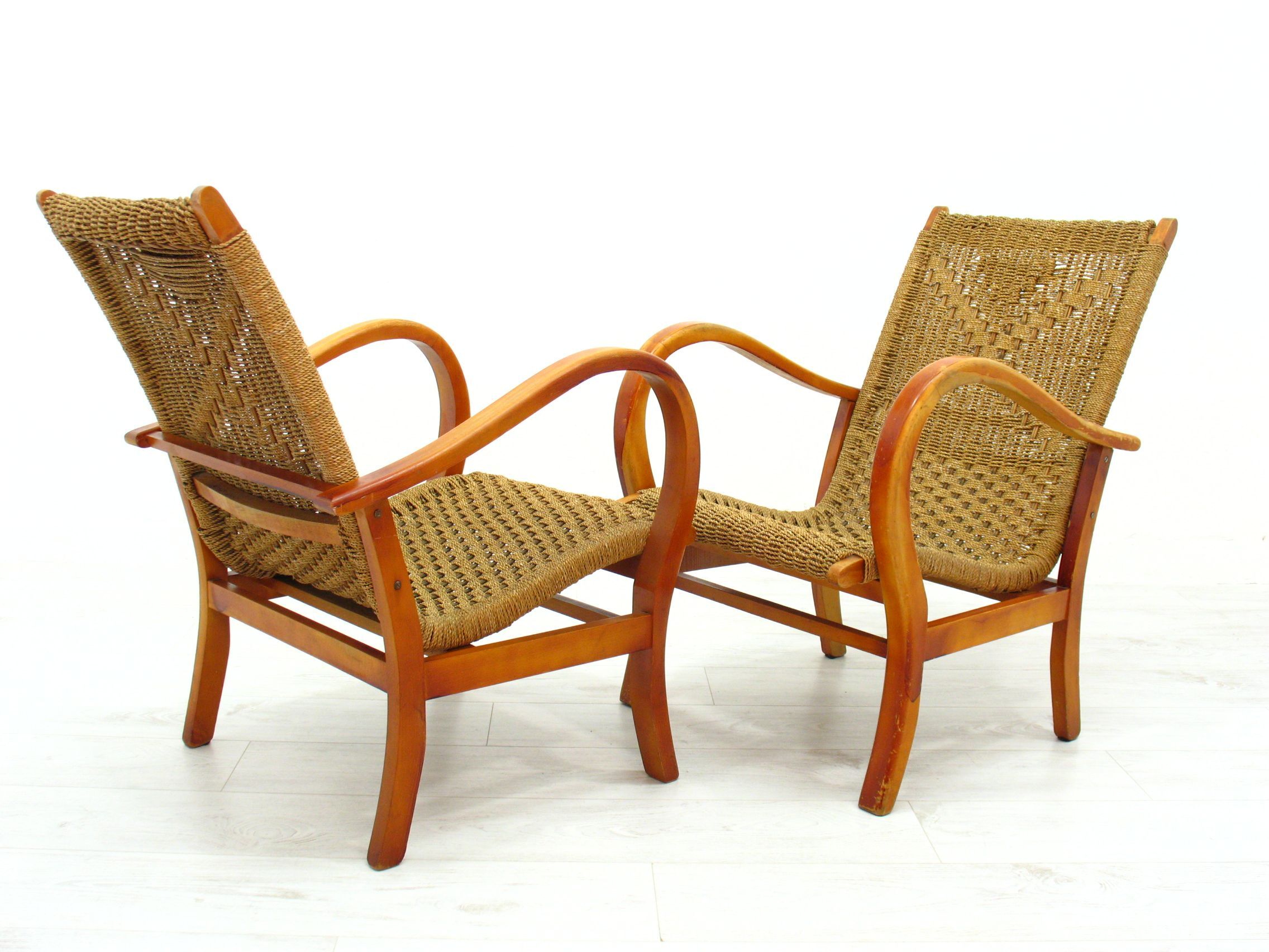 Chaises en corde vintage, 1970
