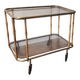 Faux bamboo cocktail trolley bar cart attr. Maison Jansen, France 1950s-60s