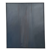 Large canvas painting, signed, contemporary abstract art in blue & gradient.