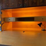 Living room furniture showcase, rosewood veneer secretary of the 70s