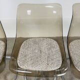 4 chairs by Michel Charron, 1970, plexiglass and aluminum