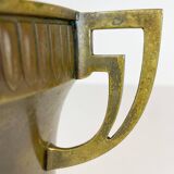 Art Deco champagne cooler in copper and brass with relief patterns, Sweden, 1930s.