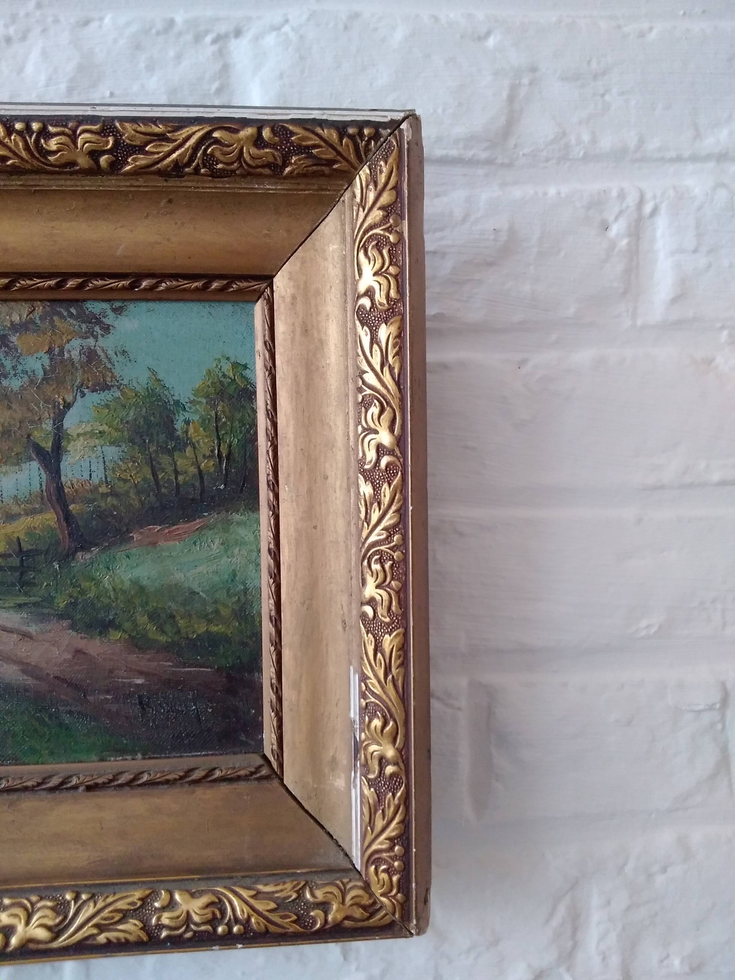 Oil on canvas country landscape