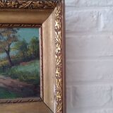 Oil on canvas country landscape