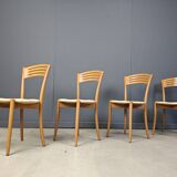 Chaises de salle à manger vintage de bistrot italien et corde de papier, années 1980