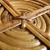 Bauhaus DLG rattan and brass bowl by Italian Gabriella Crespi