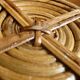 Bauhaus DLG rattan and brass bowl by Italian Gabriella Crespi