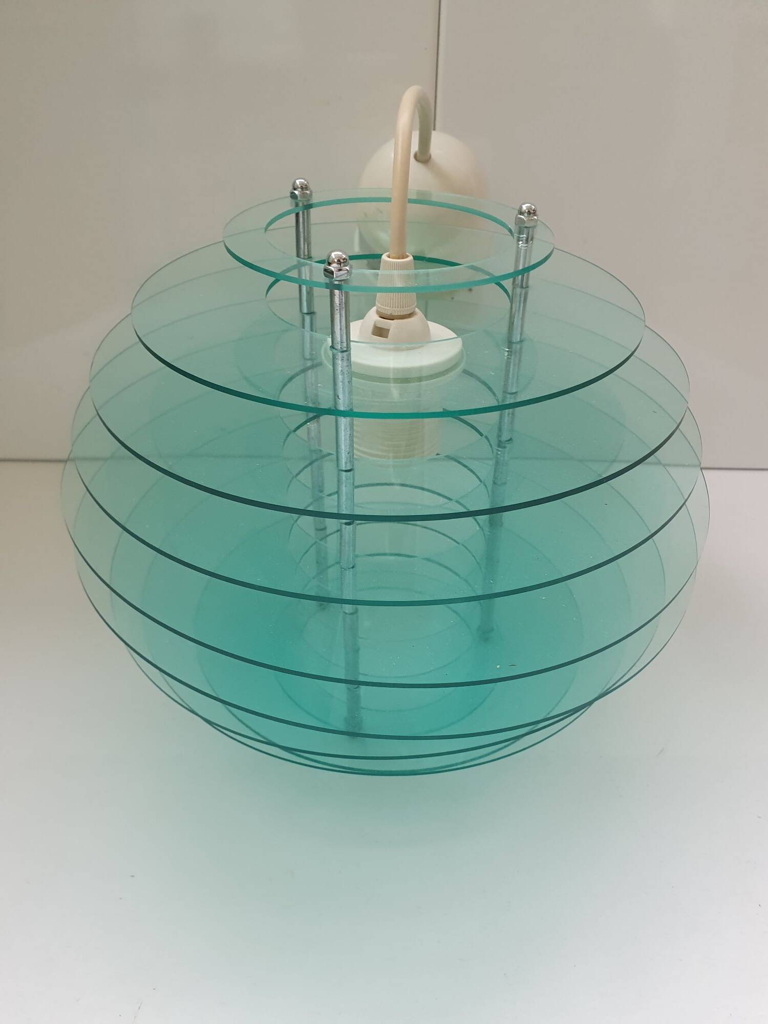 Vintage green globe design hanging lamp