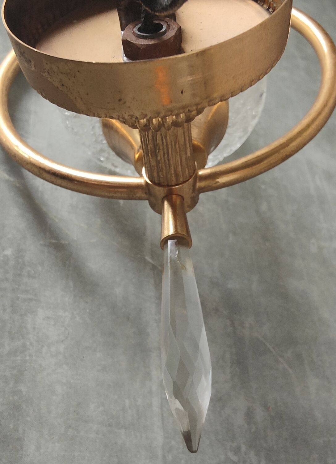 Paire appliques verre et métal doré