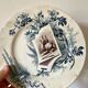 Set of 12 plates Terre de Fer, model Cartels, Creil & Montereau, 1900