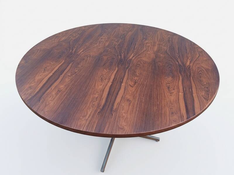 Table à manger Jorge Zalszupin ronde extensible palissandre jacaranda 1960