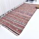 5x11 Red Blue Vintage Kilim Rug 149x326Cm