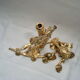 Lamp foot Régis Dho Fondica bronze gilded bird foliage insects