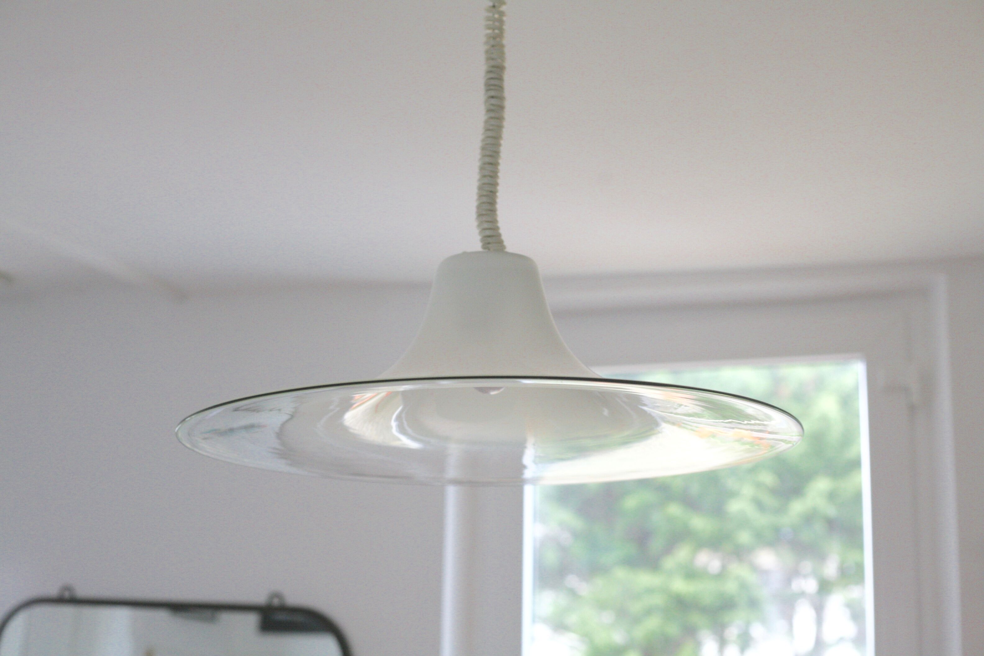 Pair of Cinea suspensions, Leucos workshop, handmade in Murano, design Giusto Toso, circa 197