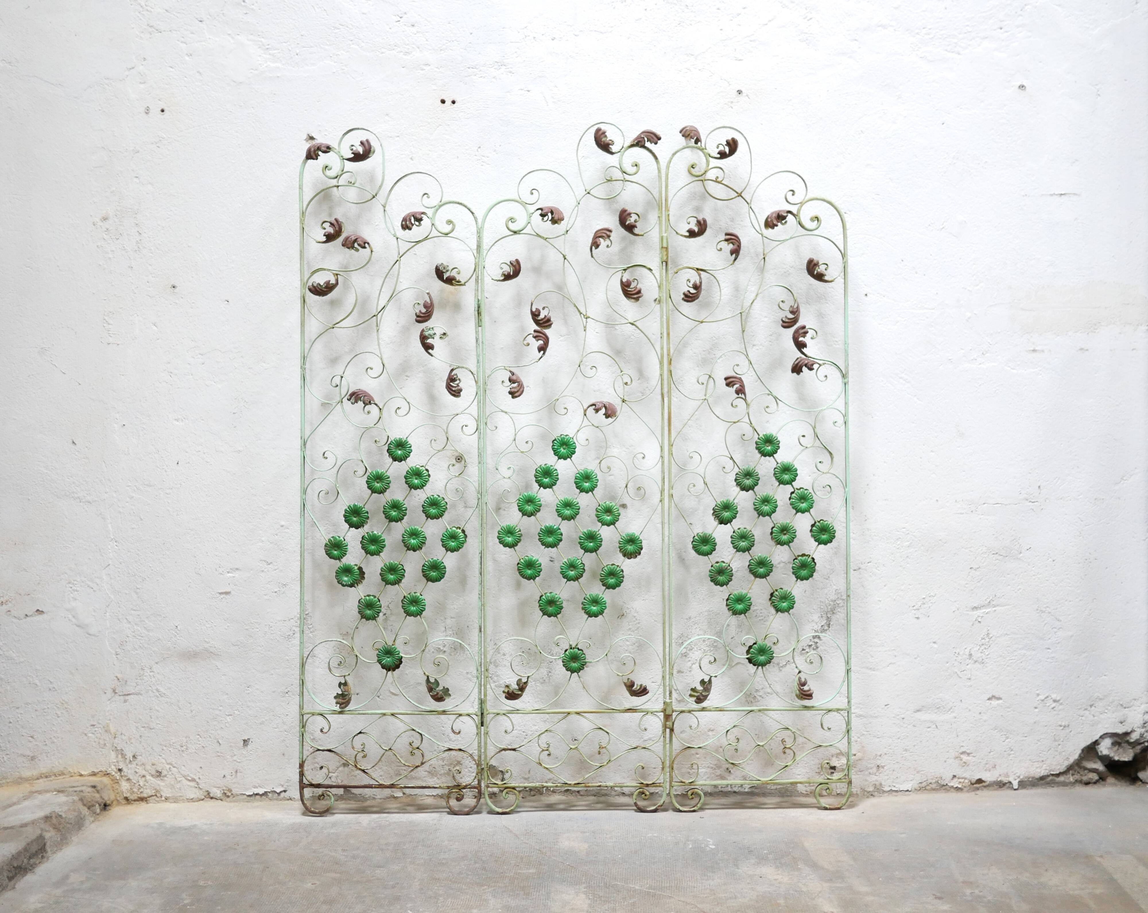 Antique art deco wrought iron screen