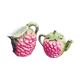Raspberry barbotine pitcher and teapot