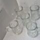 Set of 5 liquor glasses, shooter glass, molded pressed, choppe shape,