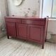 Red lacquered enfilade 1970 160cm