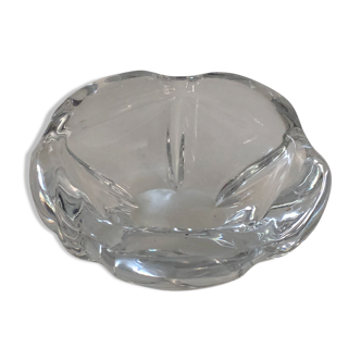 Ashtray in molded Crystal DAUM signed, sold with DAUM fantastic-pair-Daum-France-Crystal-open-salt-cellars/dip-with