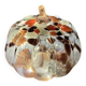 White, orange & brown glass pumpkin lamp – vintage