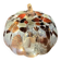 White, orange & brown glass pumpkin lamp – vintage